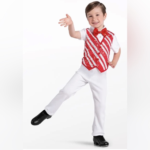 Weissman style 13180 boys red and white striped sequin costume sizes MC and MA. - Picture 2 of 5